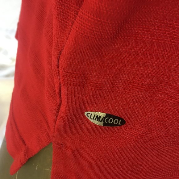 Adidas Polo Golf Shirt Mens Extra Large XL Climacool Red Texture Short Sleeve - Picture 11 of 14